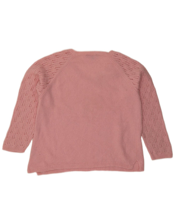 Crew Clothing Damski sweter z dekoltem w kształcie litery V, UK 18 XL, różowa wełna