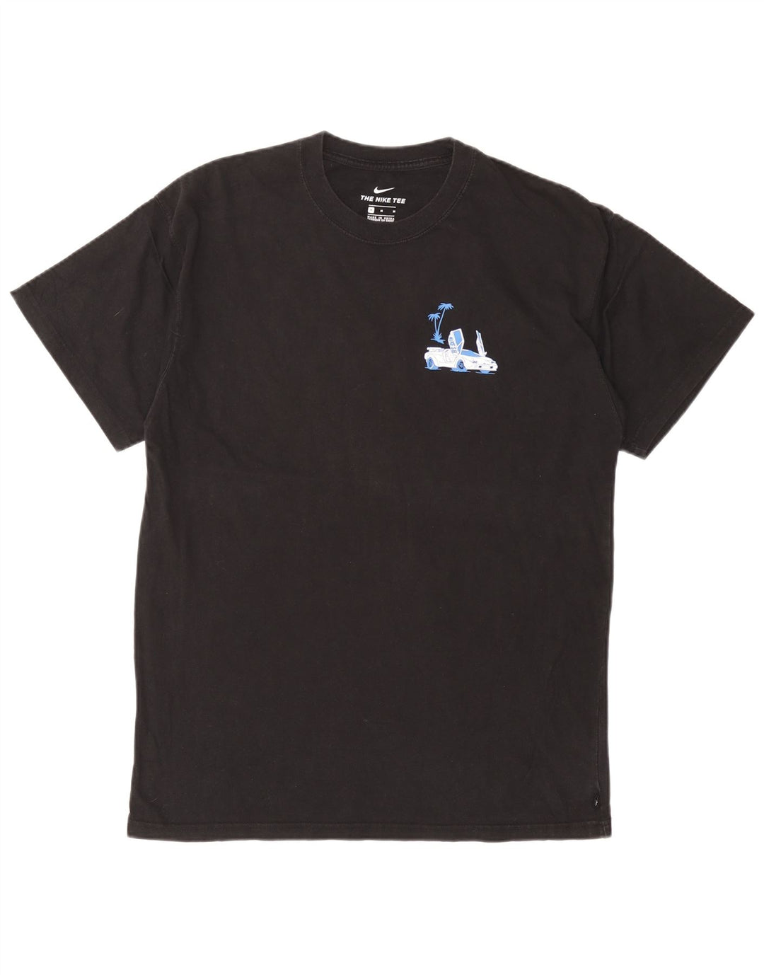 Męski T-shirt z grafiką NIKE Top, średni czarny, bawełniany