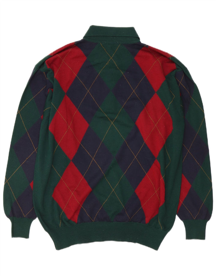 Męski sweter polo Sky & Eagle, duży, zielony Argyle/diament