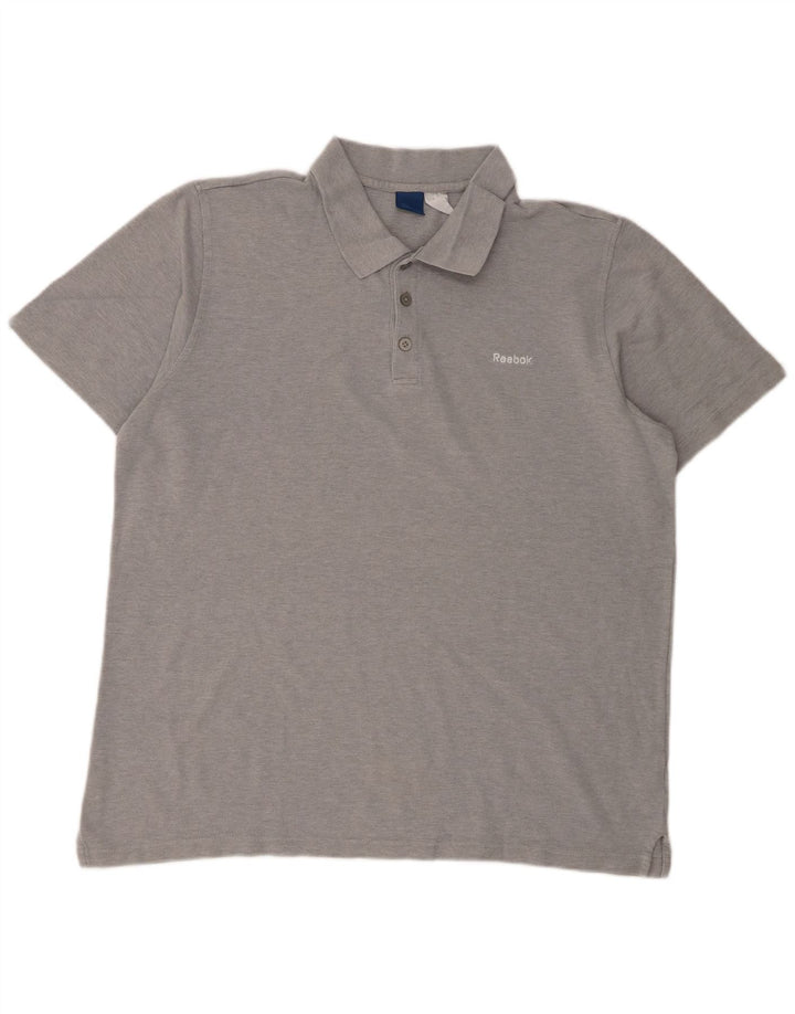 Męska koszulka polo Reebok XL, szara, bawełniana w plamki