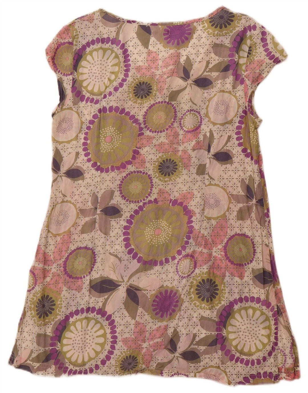 WHITE STUFF Damska sukienka podstawowa UK 14 Średni fiolet, bawełna w kwiaty