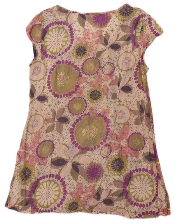 WHITE STUFF Damska sukienka podstawowa UK 14 Średni fiolet, bawełna w kwiaty