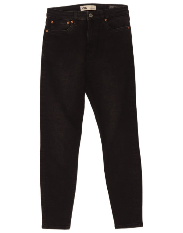 Dżinsy damskie Zara Crop Skinny EU 38 Small W28 L26 Czarna bawełna