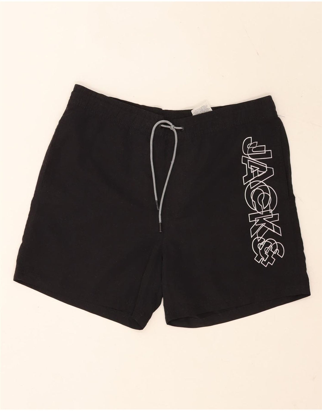 Męskie spodenki kąpielowe Jack & Jones z grafiką, średni czarny poliester