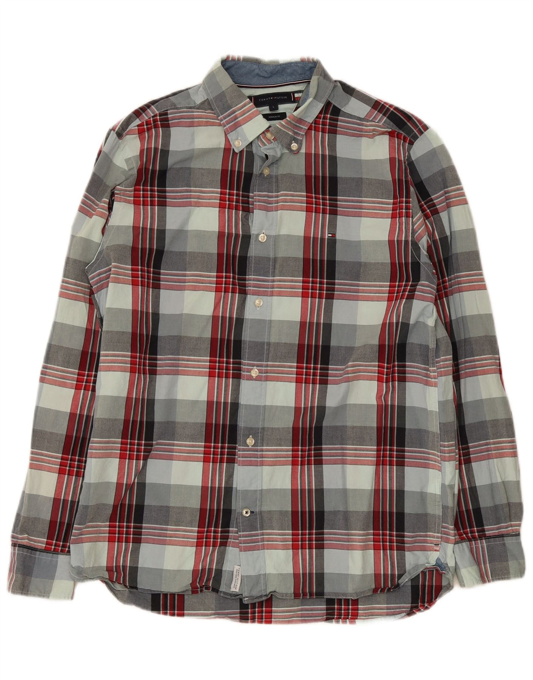 Męska koszula o regularnym kroju Tommy Hilfiger, duża, wielokolorowa, bawełniana w kratę