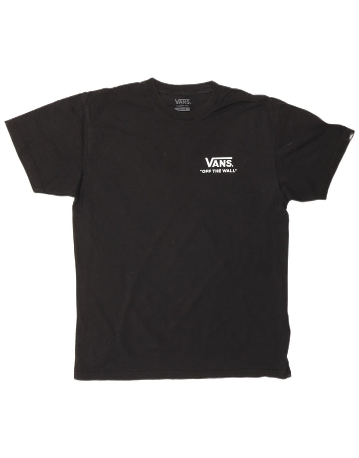 Męski T-shirt VANS o klasycznym kroju z grafiką, średni czarny, bawełniany