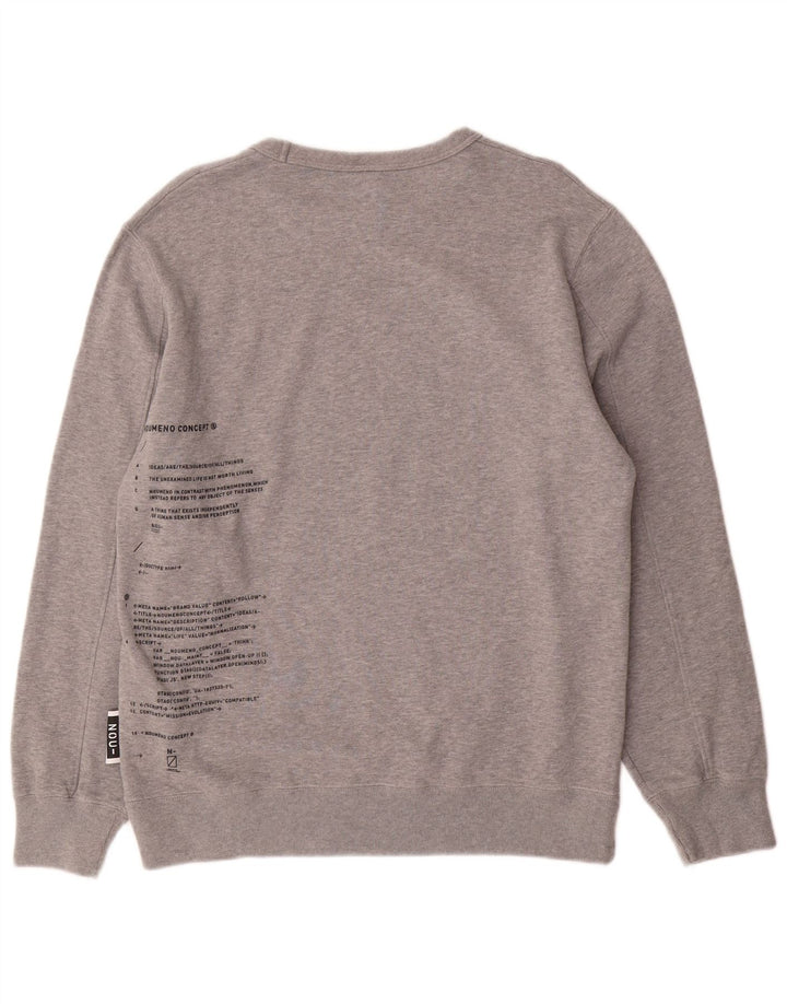 Męska bluza z grafiką NOUMENO CONCEPT Średnioszara bawełna