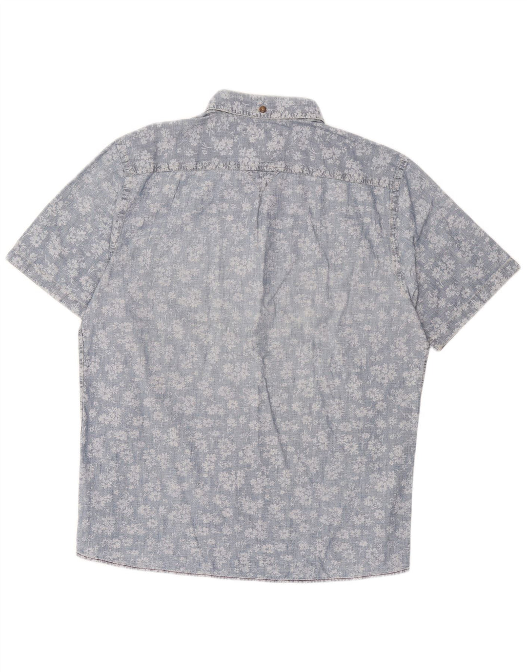 Marlboro Classics Męska koszula slim fit z krótkim rękawem, 2XL, niebieska w kwiaty