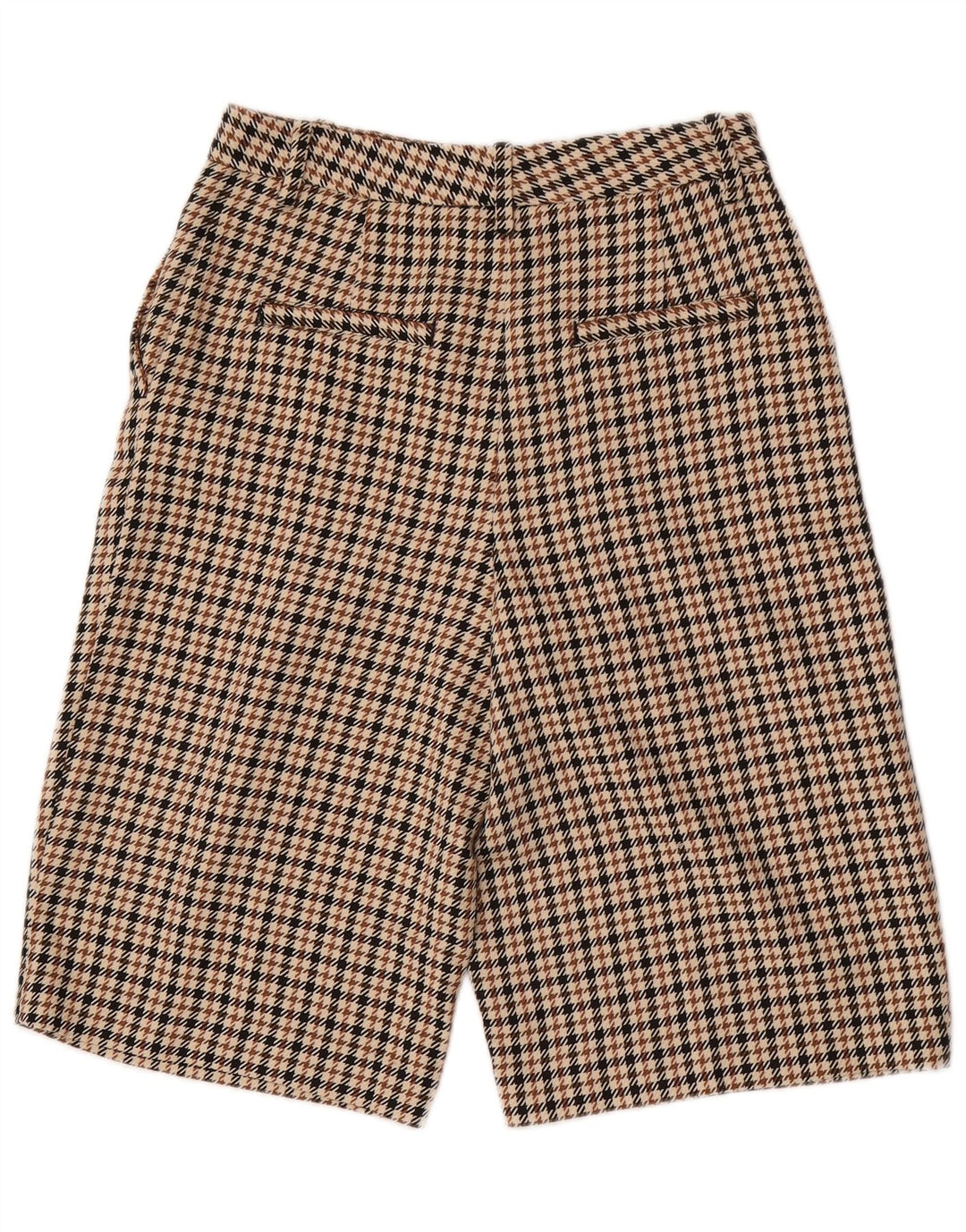 Damskie szorty Zara Pegged Chino, średnie W28, brązowe, poliester w pepitkę