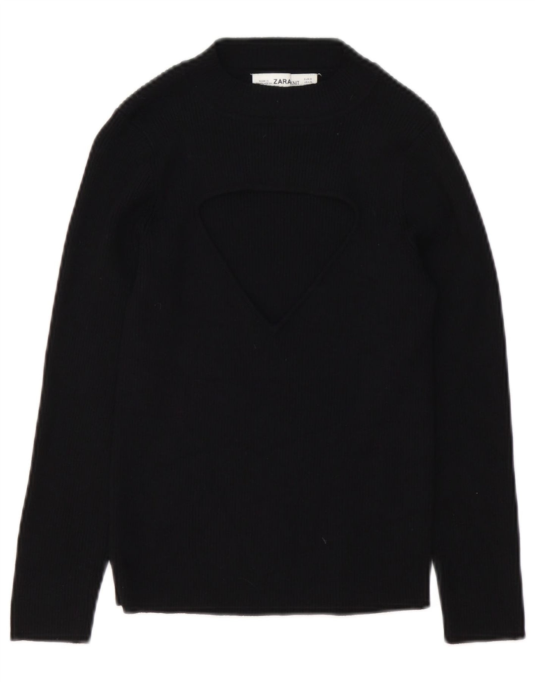 Sweter damski Zara z okrągłym dekoltem UK 10, mały czarny