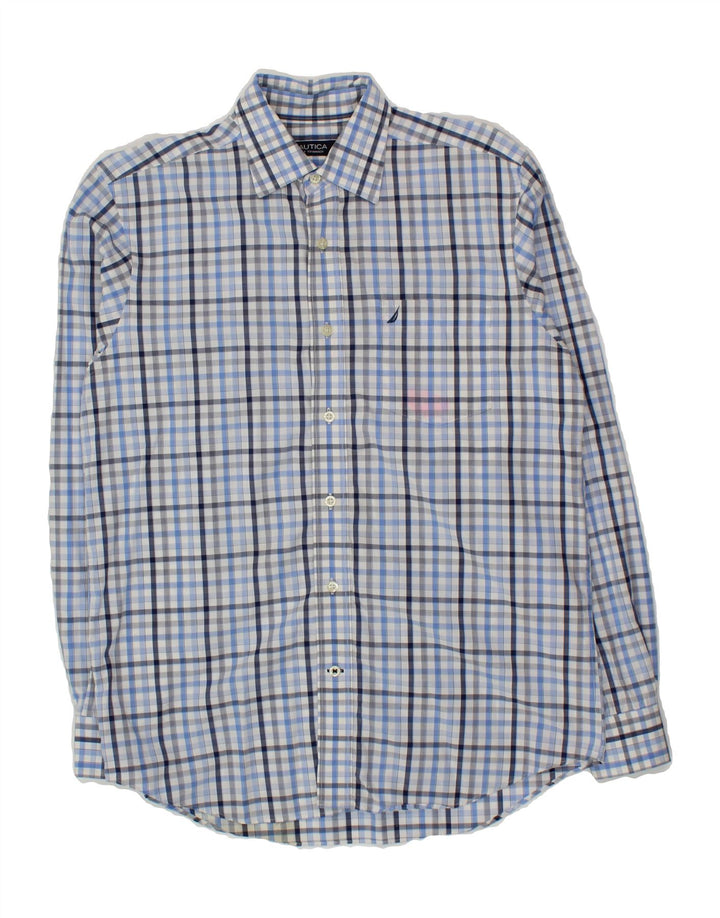 NAUTICA Mens Shirt Medium Blue Check Cotton Vintage Nautica and Second-Hand Nautica from Messina Hembry 