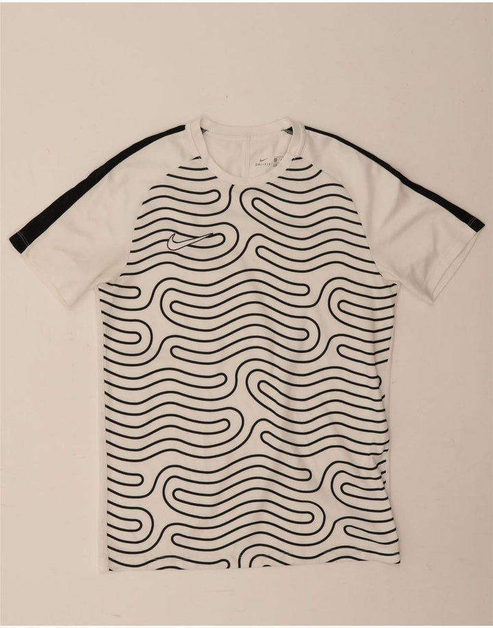 Męska koszulka Nike Dri Fit z abstrakcyjnym wzorem Top w kolorze średniej bieli