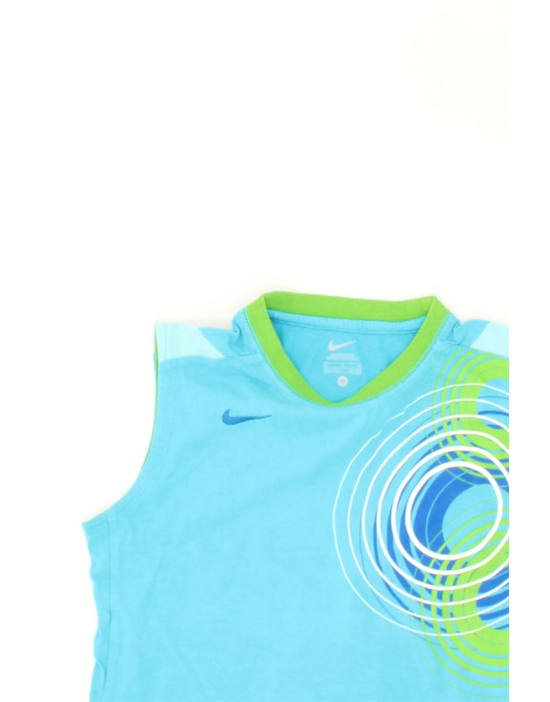 NIKE Boys Vest Top 5-6 Years Medium  Blue Geometric Cotton Vintage Nike and Second-Hand Nike from Messina Hembry 