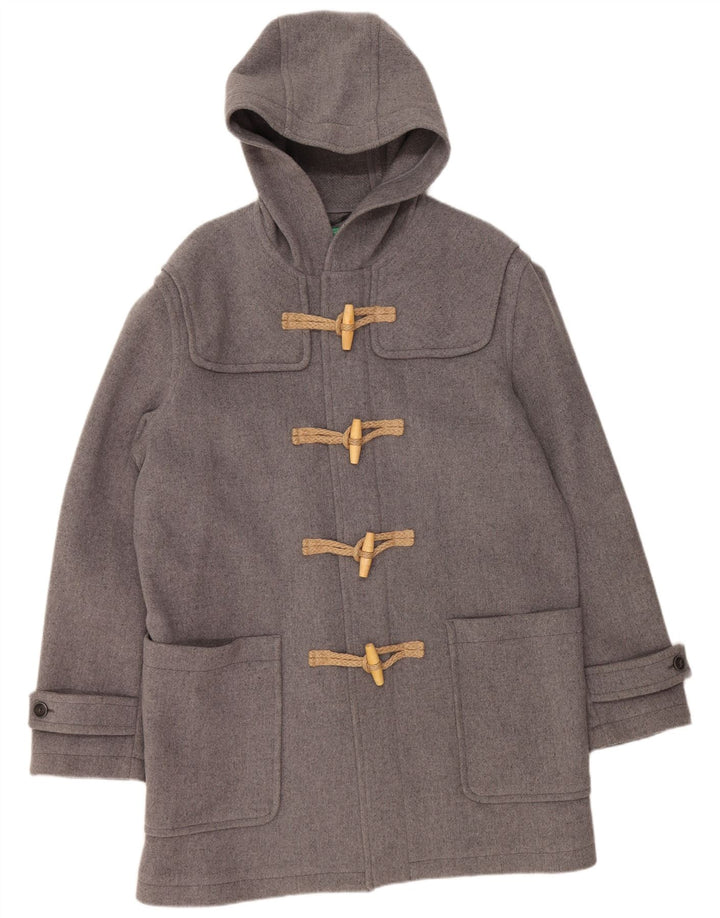 BENETTON Męski budrysówka z kapturem UK 42 XL Szara wełna