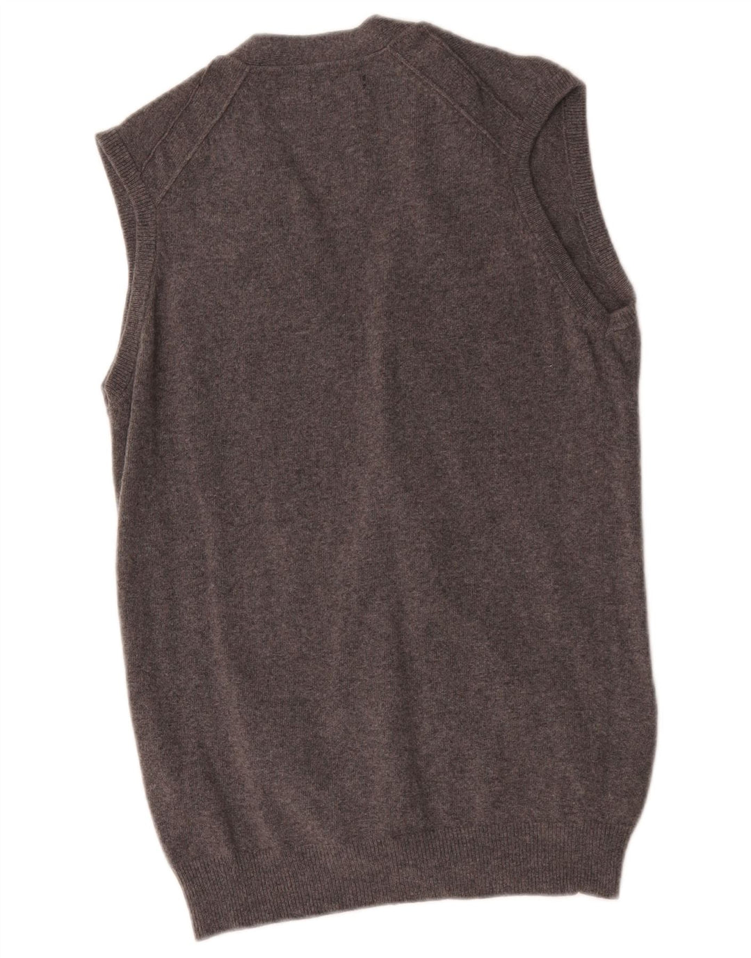 Męski sweter rozpinany Massimo Dutti bez rękawów, średnioszary, wełniany