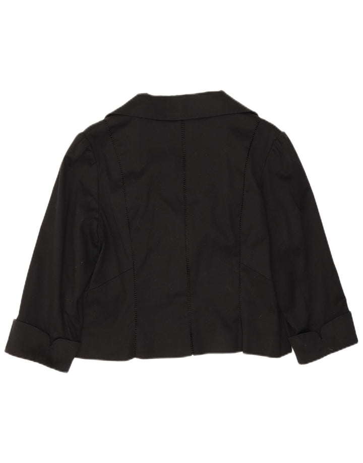 Damska marynarka Coast, krótki rękaw 3/4, UK 14, średnia czarna bawełna