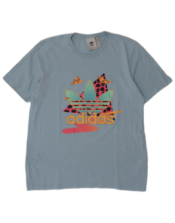 Męska koszulka graficzna Adidas Top Medium Blue Cotton