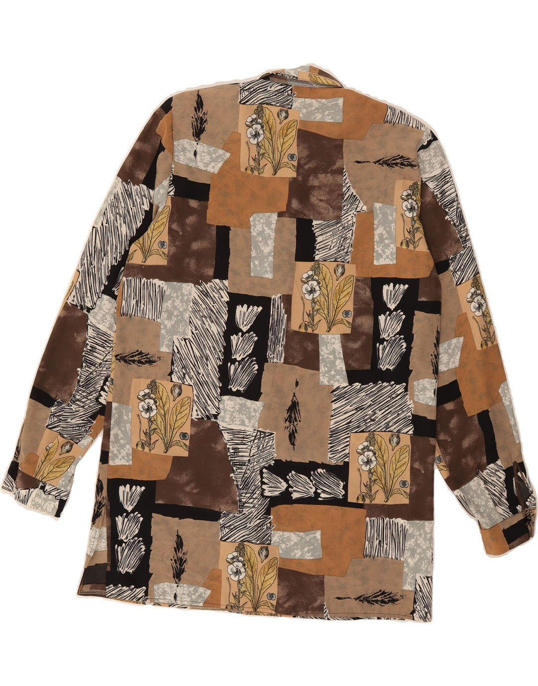 FRANKENWALDER Womens Shirt Dress EU 38 Medium Brown Patchwork Polyester Vintage Frankenwalder and Second-Hand Frankenwalder from Messina Hembry 