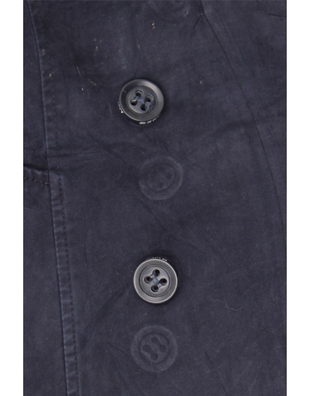 Damski płaszcz groszkowy Superdry UK 6 XS, granatowy, bawełniany