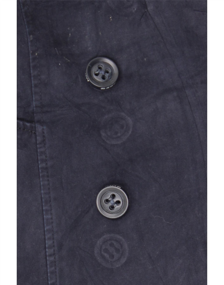 Damski płaszcz groszkowy Superdry UK 6 XS, granatowy, bawełniany