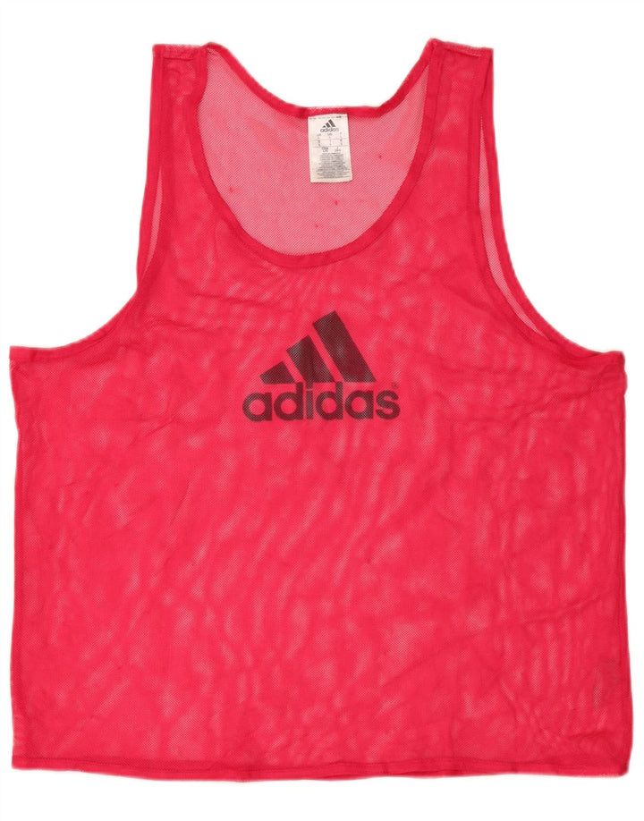 Adidas Męskie Prześwitujące Graficzne Kamizelki Top Duży Różowy Poliester