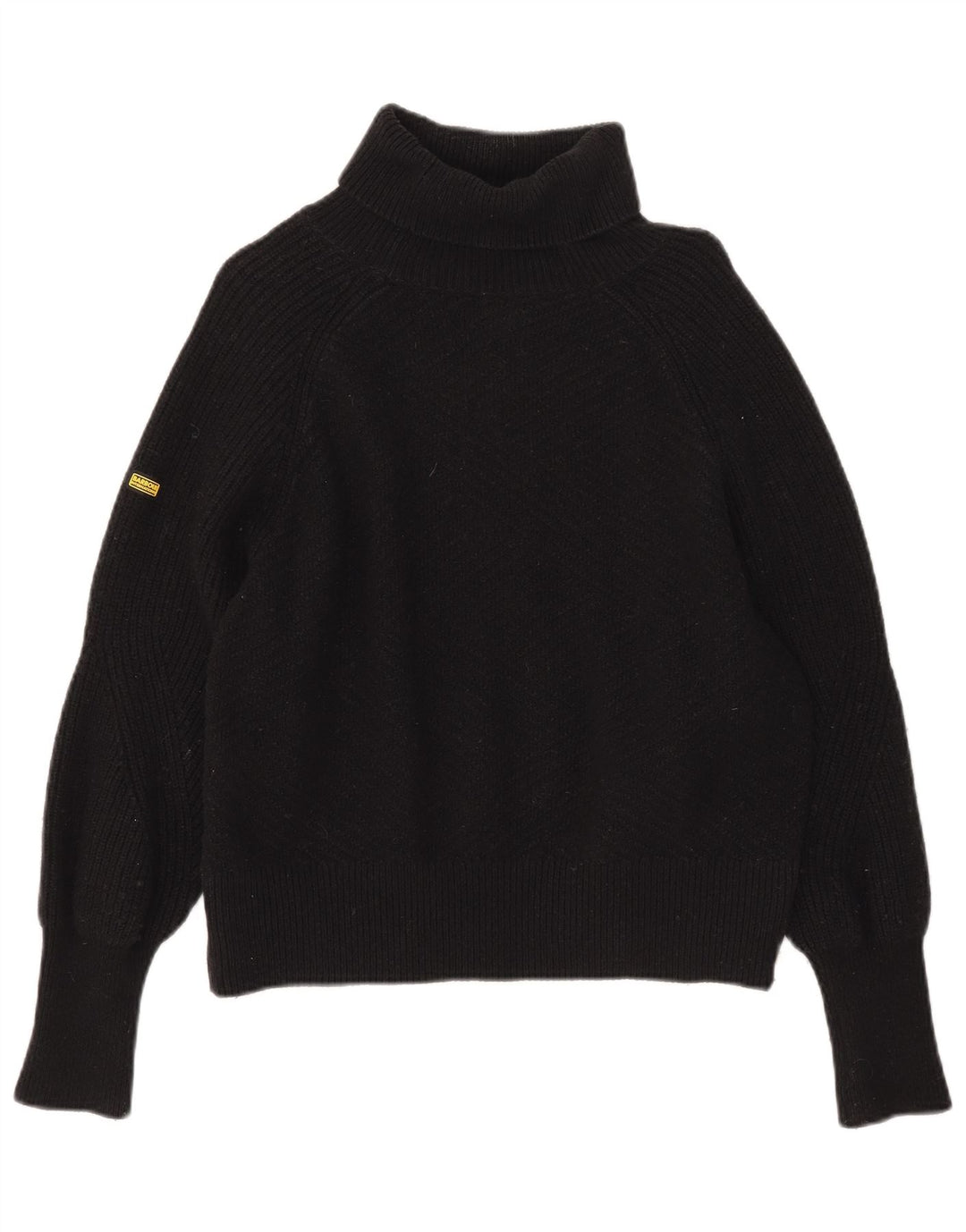 Damski sweter oversize Barbour z golfem UK 10, mały, czarny, bawełniany