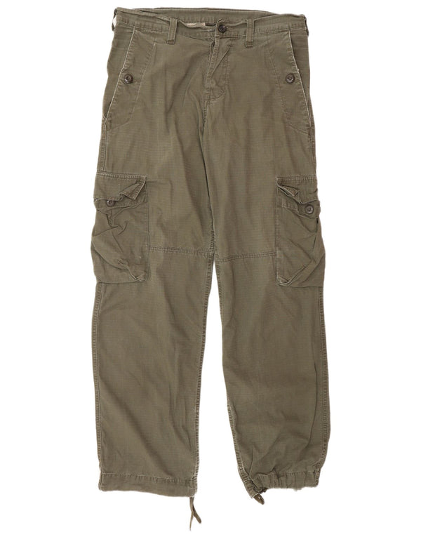 Męskie spodnie cargo Carhartt W30 L34 Khaki w kratę, bawełniane