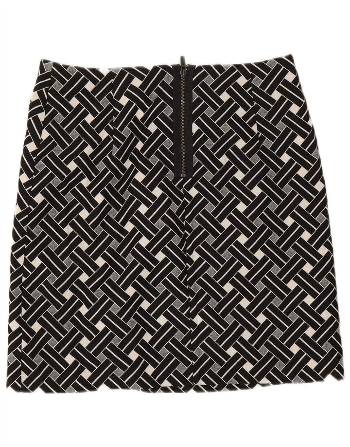 Marks & Spencer Damska prosta spódnica UK 12 Medium W32 Czarna geometryczna