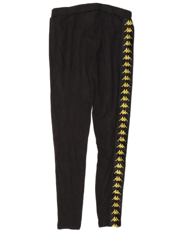 Damskie legginsy Kappa Graphic UK 14, duże, czarne, bawełniane