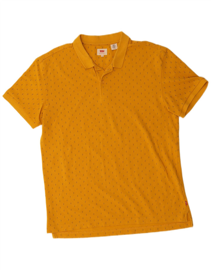 Męska koszulka polo Levi's XL, żółta, bawełniana w cętki