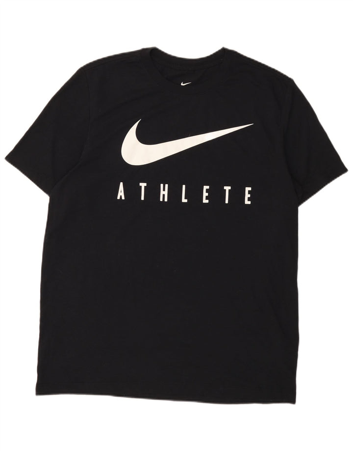 Męski T-shirt NIKE Dri Fit z grafiką, duży, czarny, bawełniany