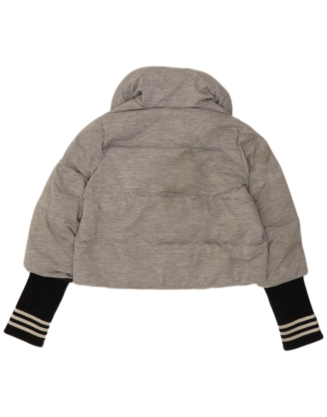 Damska kurtka Adidas Crop Padded Jacket UK 14 Średnioszary poliamid z blokami kolorów