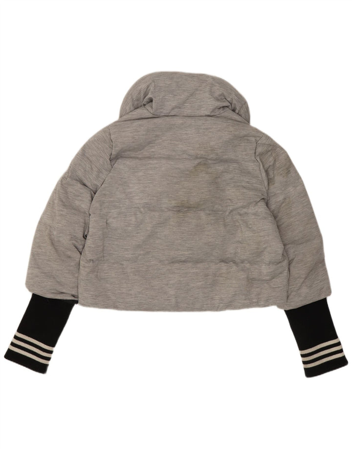 Damska kurtka Adidas Crop Padded Jacket UK 14 Średnioszary poliamid z blokami kolorów