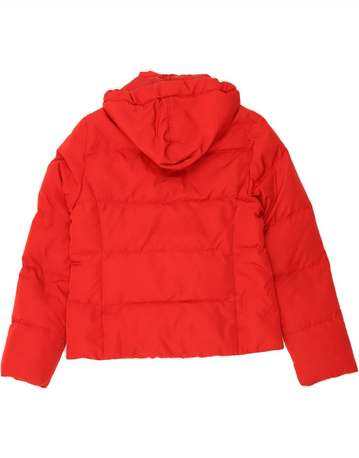 CHAMPION Womens Hooded Padded Jacket UK 14 Medium Red Vintage Champion and Second-Hand Champion from Messina Hembry 