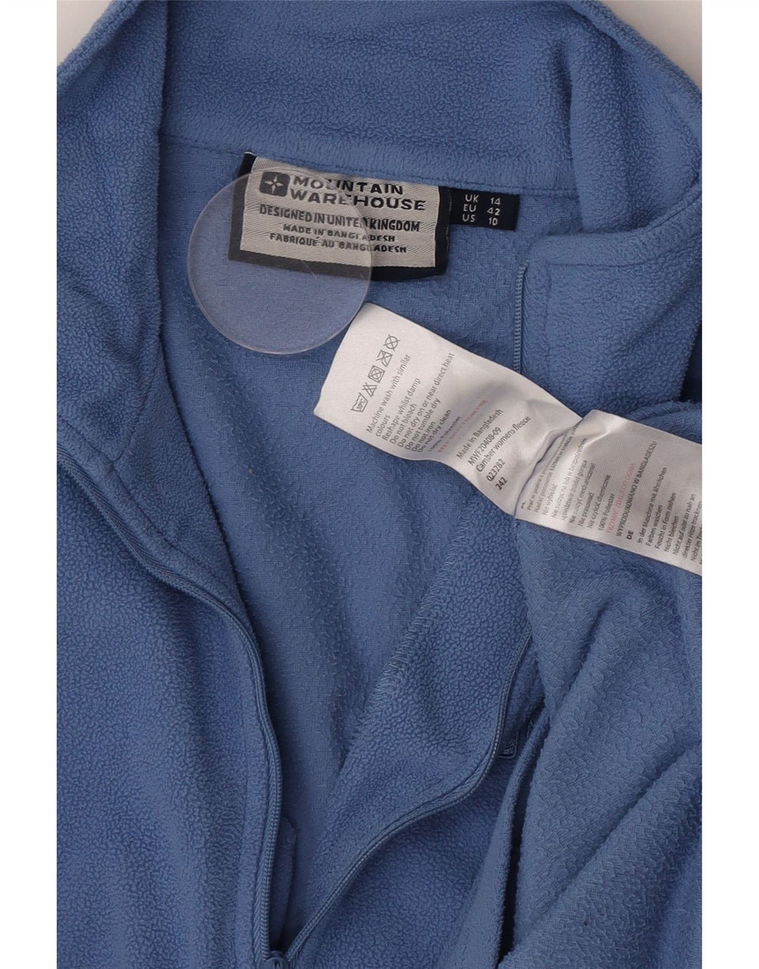 Damski sweter polarowy Mountain Warehouse z zamkiem błyskawicznym, UK 14, duży, niebieski poliester