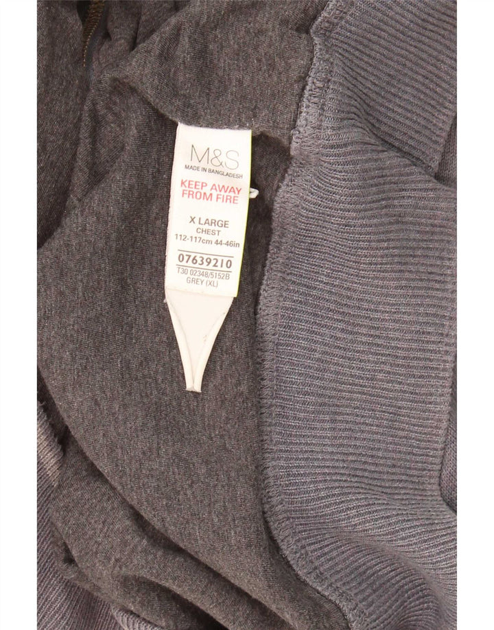 Marks & Spencer Męski sweter rozpinany XL, szary, bawełniany