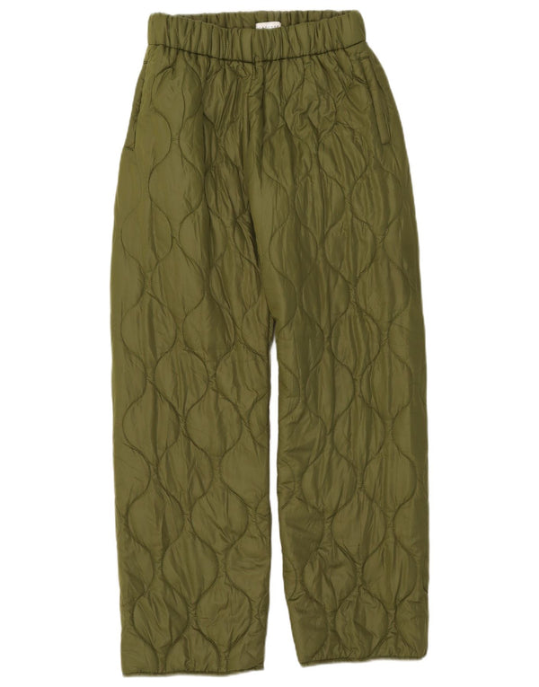 Damskie pikowane spodnie Topshop XS W25 L30 Zielony poliester