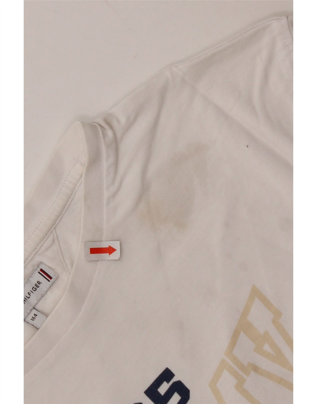 TOMMY HILFIGER Dziewczęcy T-shirt z krótkim rękawem, 13-14 lat, biały