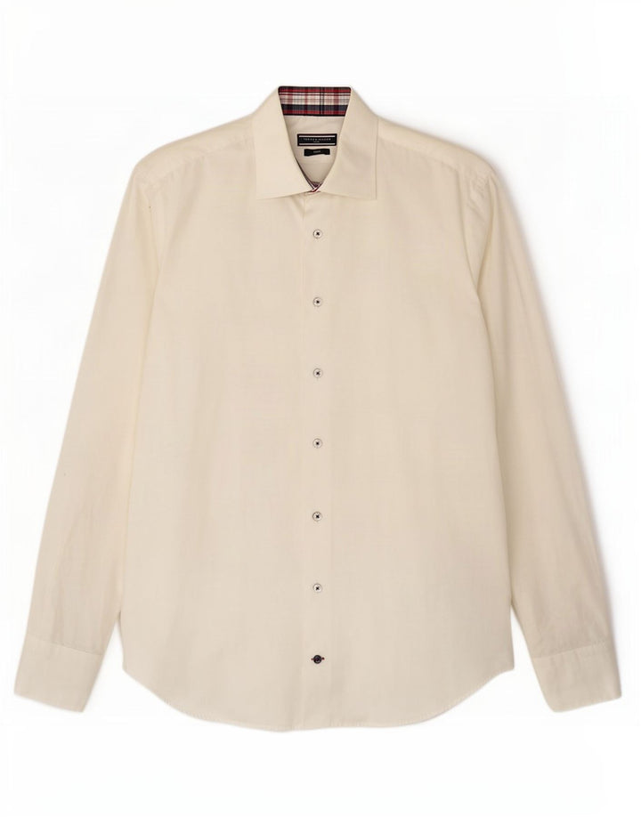 Dopasowana koszula męska Tommy Hilfiger rozmiar 40 15 3/4 średnia złamana biel