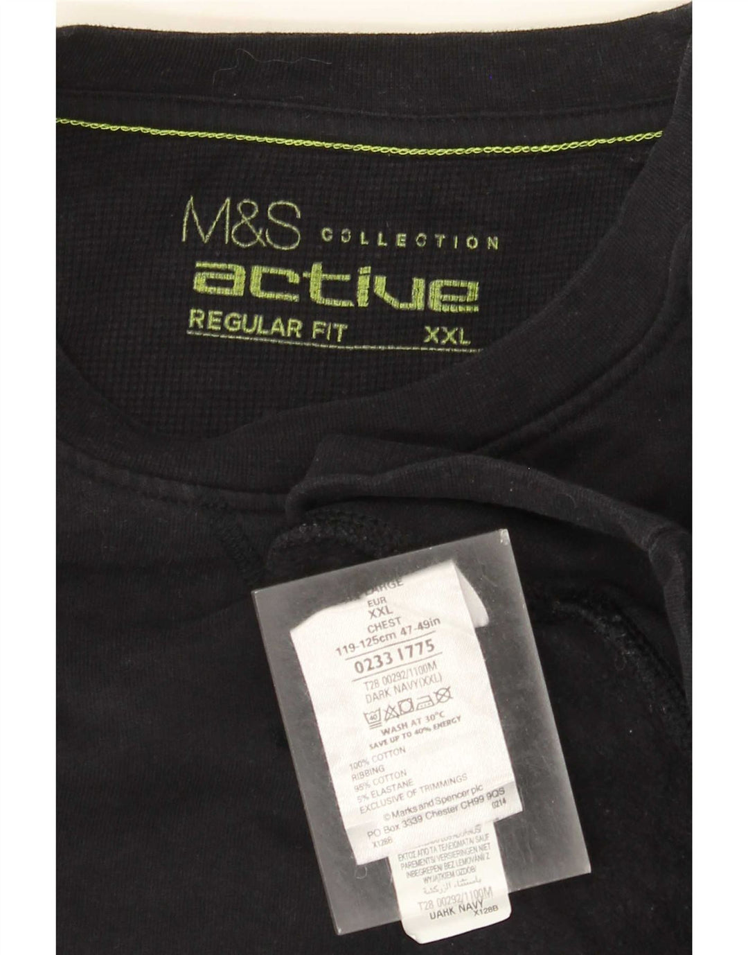 Marks & Spencer Męski sweter o regularnym kroju, 2XL, granatowy, bawełniany
