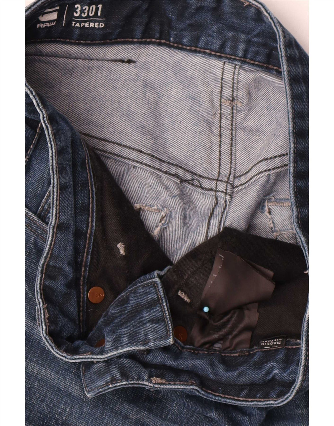Dżinsy damskie G-Star 3301 Tapered W29 L34 Granatowe