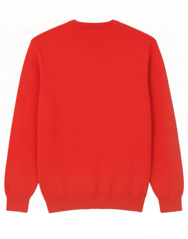 Męski sweter Lacoste z okrągłym dekoltem, rozmiar 7 2XL, czerwona bawełna