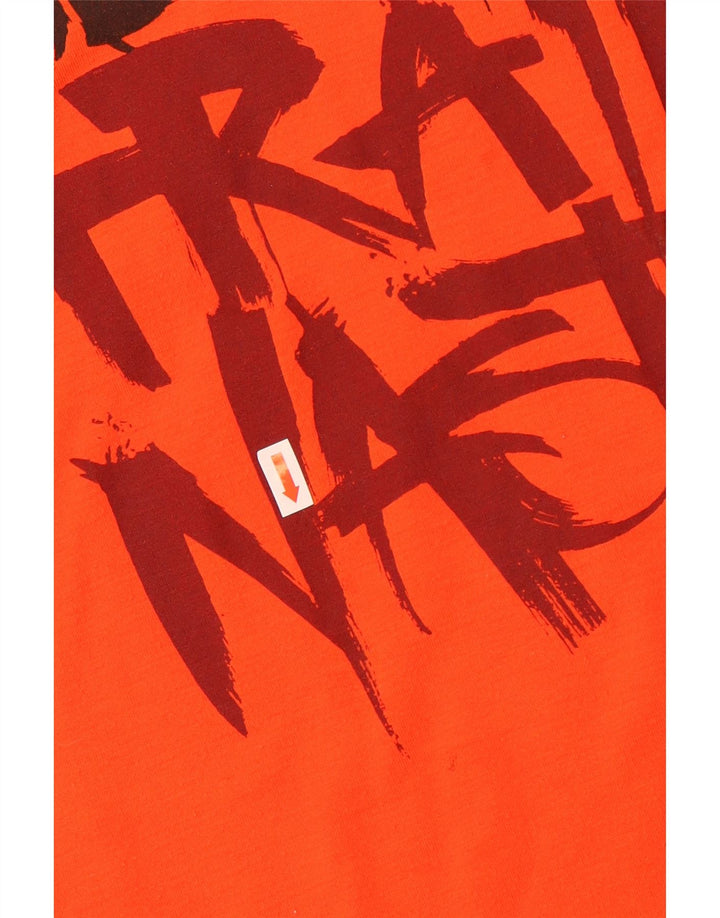 Męska koszulka Adidas Climalite Graphic Top, średni pomarańczowy poliester