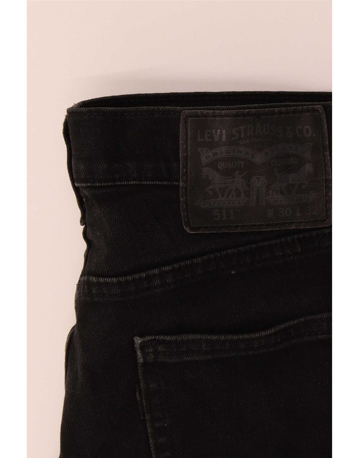 Męskie jeansy Levi's 511 Slim W30 L32 Czarna bawełna
