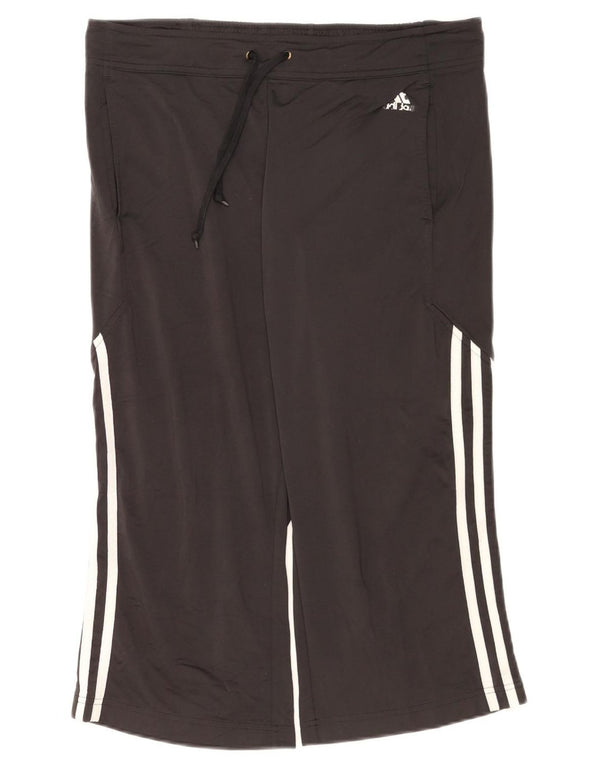Damskie spodnie dresowe Adidas Capri UK 14, duże, czarne, poliestrowe