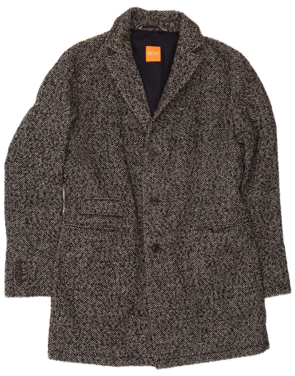 Płaszcz męski Hugo Boss UK 52 XL Szary, nakrapiany poliakryl