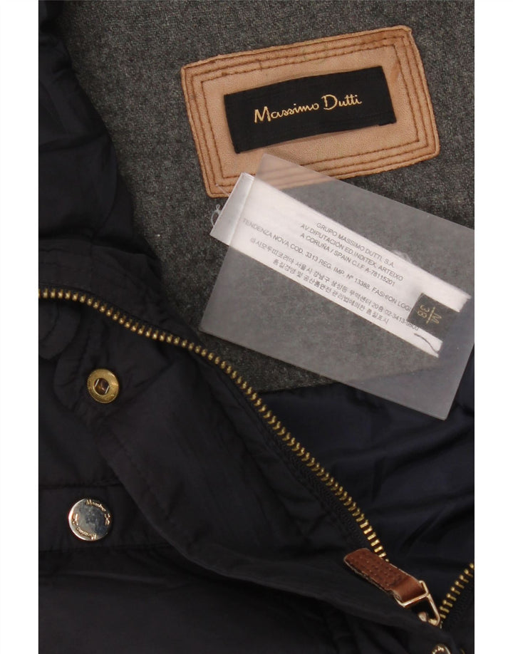 Damska wyściełana kamizelka Massimo Dutti UK 14, średni granatowy poliester
