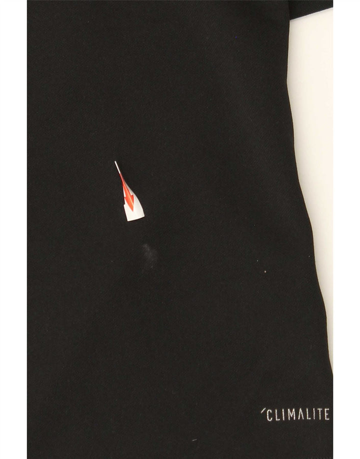 Adidas Męskie Climalite Zip Neck Sweter Dresowy Top Mały Czarny Poliester