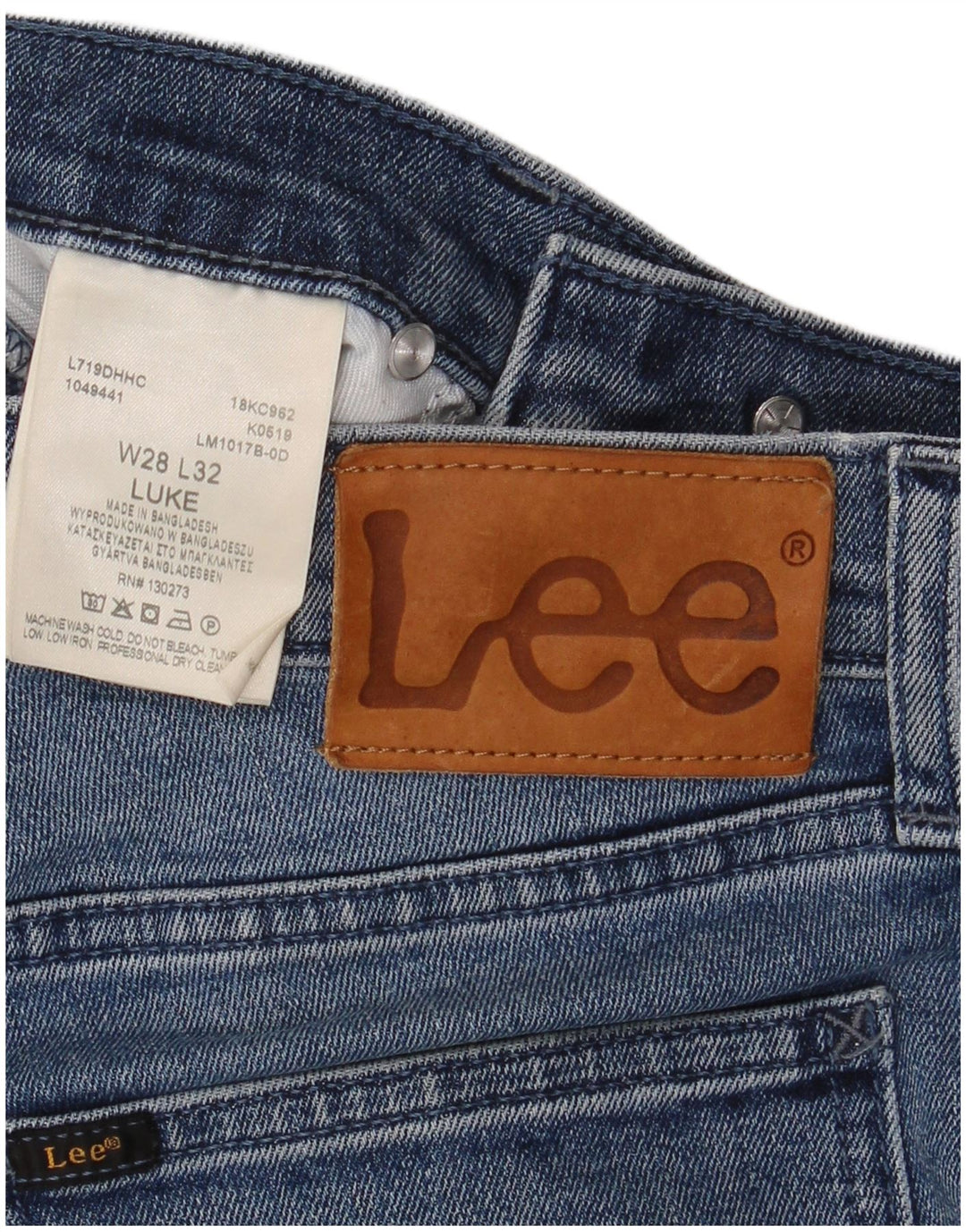 Lee Męskie Luke Slim Jeans W28 L32 Niebieskie bawełniane