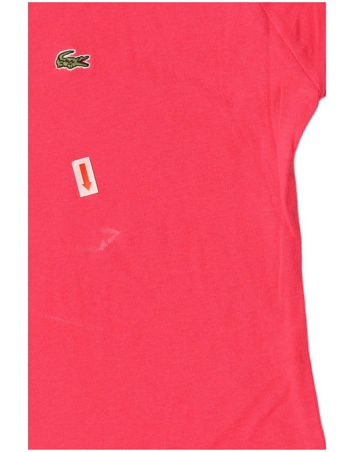 T-shirt damski LACOSTE, rozmiar 42, duży, różowy, bawełniany